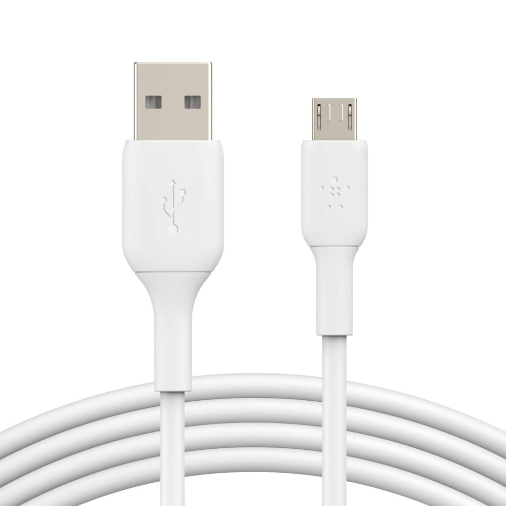 Belkin BoostCharge Micro-USB to USB-A Cable (1m/3.3ft) - White (CAB005bt1MWH), 7.5W, 480Mbps, 8, 000+ bends tested, USB-IF Certified CAB005bt1MWH