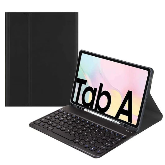 Generic Samsung Galaxy Tab A8 (10.5') Bluetooth Keyboard Leather Cover Case - Black (C105464), 10M Bluetooth Connection, Pencil Holder, 120Hz TouchPad C105464