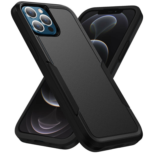 Phonix Apple iPhone 12 Pro Max Armor Light Case Black - Two Tough Layers, Port Covers, No Slip Grippy Edges, Durable, Rugged, Sleek, Pocket Fit CBALC127B