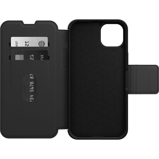 OtterBox Strada Apple iPhone 14 Plus Case Black - (77-88557), DROP+ 3X Military Standard, Leather Folio Cover, Card Holder, 7 Years Warranty 77-88557