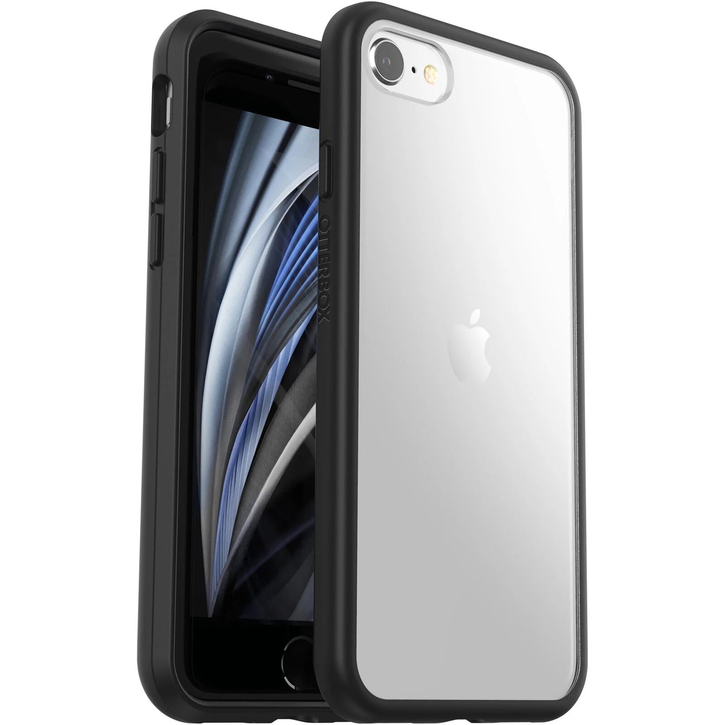 OtterBox React Apple iPhone SE (3rd & 2nd Gen) and iPhone 8/7 Case Black Crystal (Clear/Black) - (77-80951), DROP+ Military Standard, 7 Years Warranty 77-80951