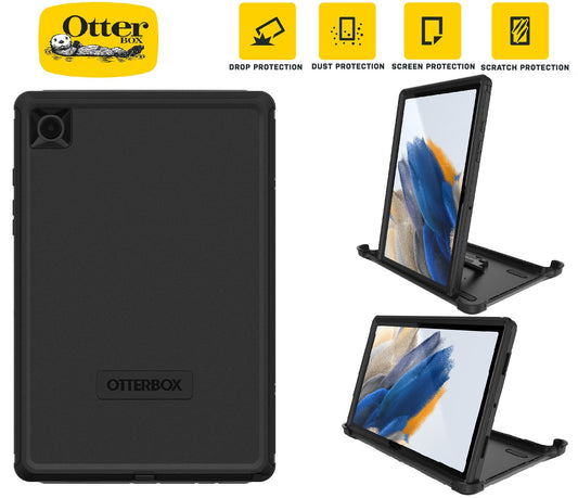 OtterBox Defender Samsung Galaxy Tab A8 (10.5') Case Black - (77-88168), DROP+ 2X Military Standard, Built-in Screen Protection, Multi-Position 77-88168