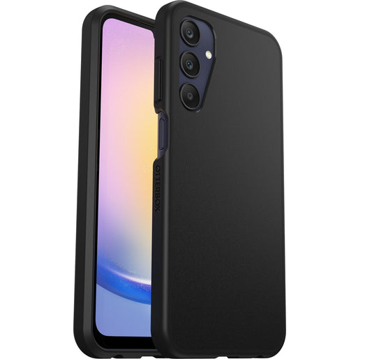 OtterBox React Samsung Galaxy A25 5G (6.5') Case - Black (77-94113), DROP+ Military Standard, Raised Edges, Hard Case, Wireless Charging Compatible 77-94113