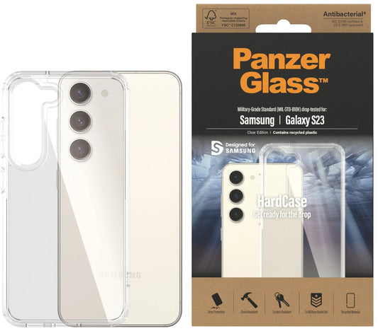 PanzerGlass Samsung Galaxy S23 5G (6.1') HardCase - (0433), 3X Military-Grade Standard, Wireless Charging Compatible, Anti-Yellowing, AntiBacterial, 2YR 0433