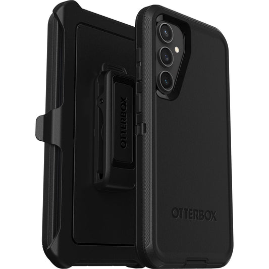 OtterBox Defender Samsung Galaxy S23 FE (6.4') Case Black - (77-94283), DROP+ 4X Military Standard, Multi-Layer, Included Holster, Raised Edges, Rugged 77-94283
