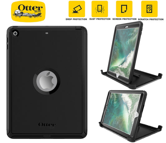 OtterBox Defender Apple iPad (9.7') (6th/5th Gen) Case Black - (77-55876), DROP+ 2X Military Standard, Built-in Screen Protection, Multi-Position 77-55876