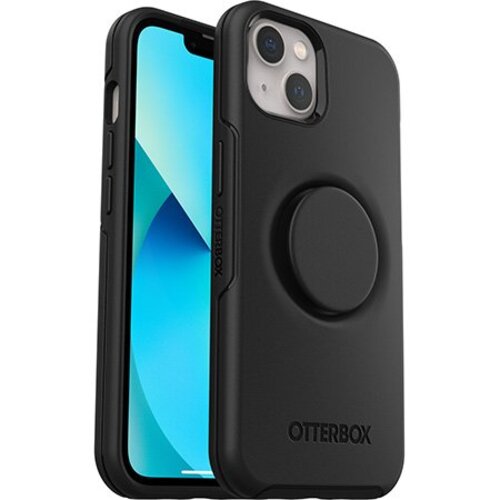 OtterBox Otter + Pop Symmetry Apple iPhone 13 Case Black - (77-85380), Antimicrobial, DROP+ 3X Military Standard, Swappable PopGrip, Raised Edges 77-85380