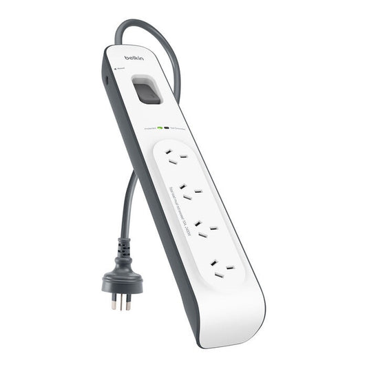 Belkin BSV400 4-Outlet 2-Meter Surge Protection Strip, Complete Three-line AC protection, Protects Against Spikes And Fluctuations, CEW $20, 000, 2YR BSV400au2M