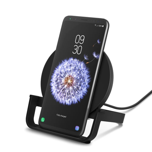 Belkin BoostCharge Wireless Charging Stand 10W(AC Adapter Not Included) - Black(WIB001btBK), Qi Compatible, Non-Slippery, Charge in any orientation, 2YR WIB001btBK