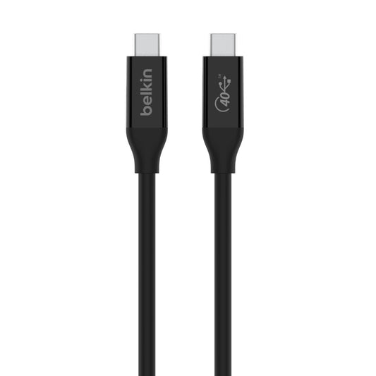Belkin USB4 USB-C to USB-C Cable (0.8M/2.6ft) - (INZ001BT0.8MBK), 100W PD, 40Gbps, Thunderbolt 3, Samsung Galaxy, iPad, MacBook, Google, OPPO, Nokia, 2YR INZ001bt0.8MBK