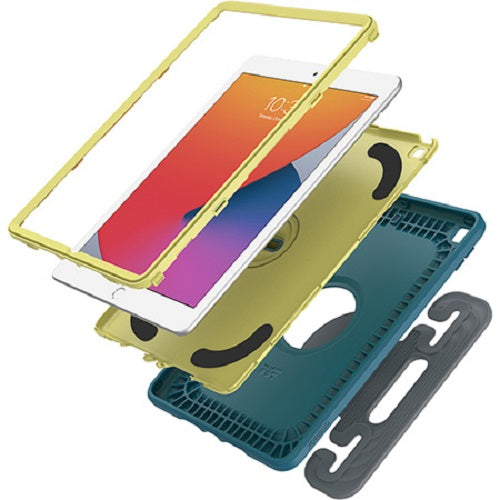 OtterBox EasyGrab Apple iPad (10.2') (9th/8th/7th Gen) Case Galaxy Runner Blue (Blue/Green) - (77-81187), Antimicrobial, Rugged Protection 77-81187