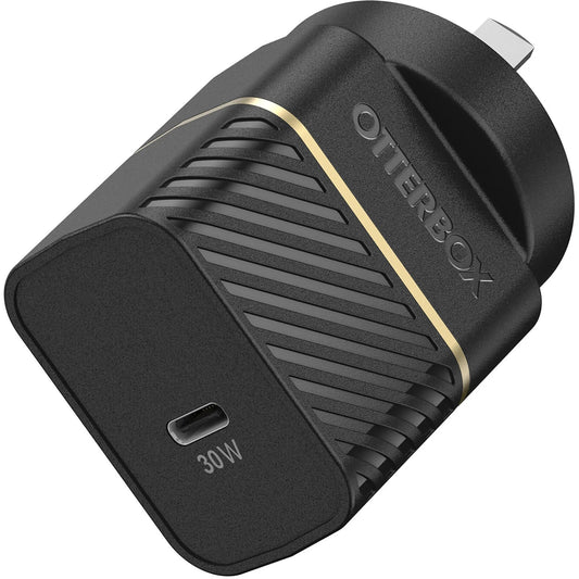 OtterBox 30W USB-C PD Fast GaN Wall Charger - Black (78-80485), Supports PPS, Ultra-Compact, Safe, Ultra-Durable, Drop Tested, Intelligent Charging 78-80485