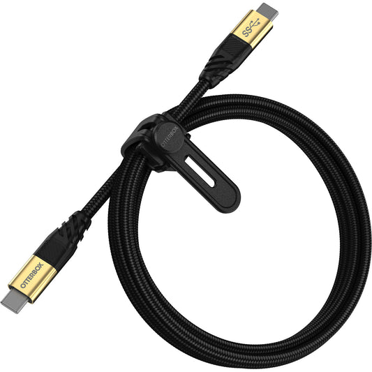 OtterBox USB-C to USB-C (3.2 Gen 1) Premium Cable (1.8M) - Black(78-80212), 100W, 10K Bend, Samsung Galaxy, Apple iPhone, iPad, MacBook, Google, OPPO, Laptop 78-80212