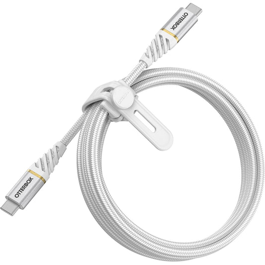 OtterBox USB-C to USB-C (2.0) Fast Charge Premium Cable (2M) - White(78-52681), 60W, 10K Bend, Samsung Galaxy, Apple iPhone, iPad, MacBook, Google, OPPO, Nokia 78-52681