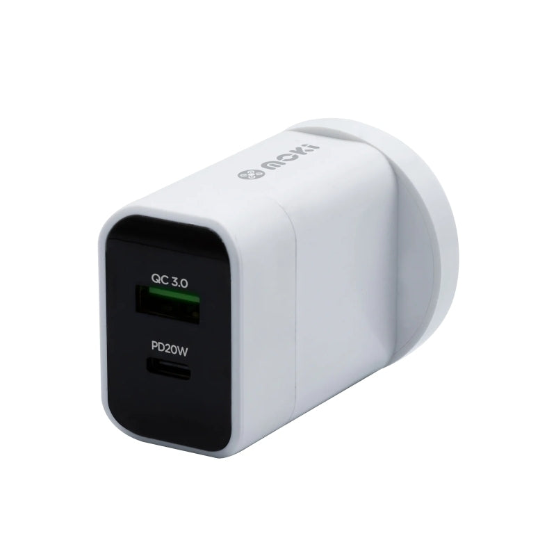 Moki PD & QC USB-A/C Wall Charger 20W  - ACC PDWCUSB