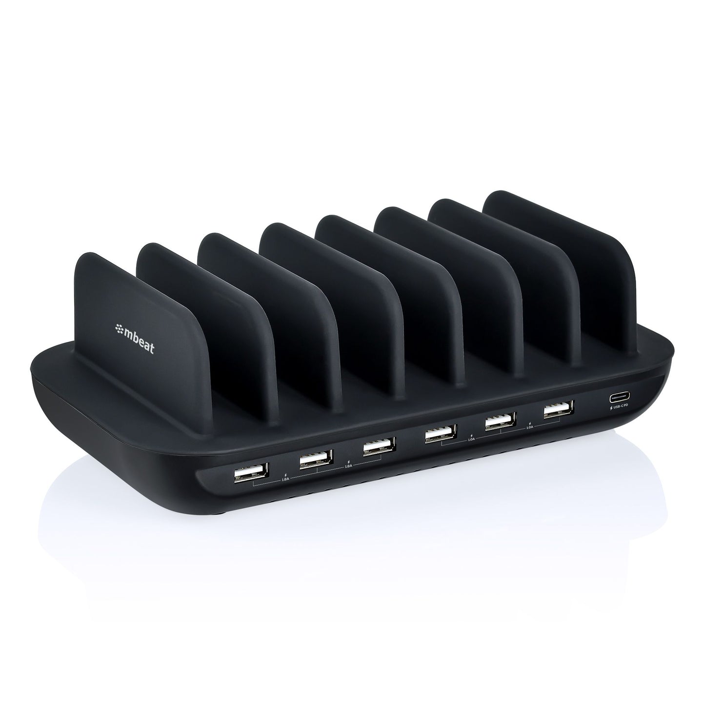 mbeat Gorilla Power 60W 7 Port USB-C & USB Charging Station 6x USB-A 1x USB-C PD Output Power: Total 60W Product Weight: 0.66kg MB-CHGR-7U