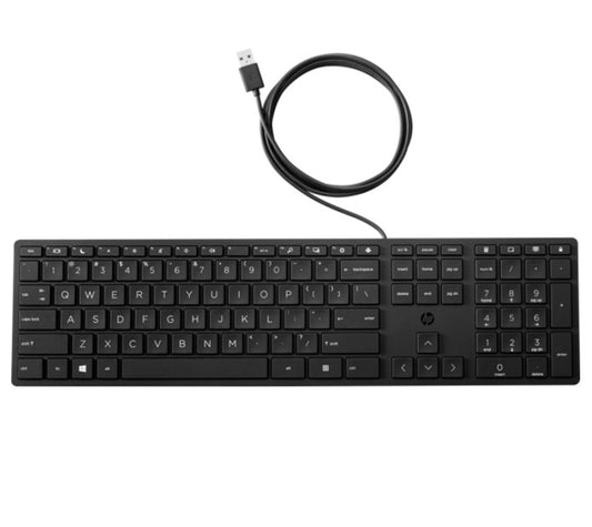 HP Wired 320K Full-Sized Keyboard - Compatible with Windows 10, Desktop PC, Laptop, Notebook USB Plug and Play Connectivity, Easy Cleaning 1YR WTY 9SR37AA