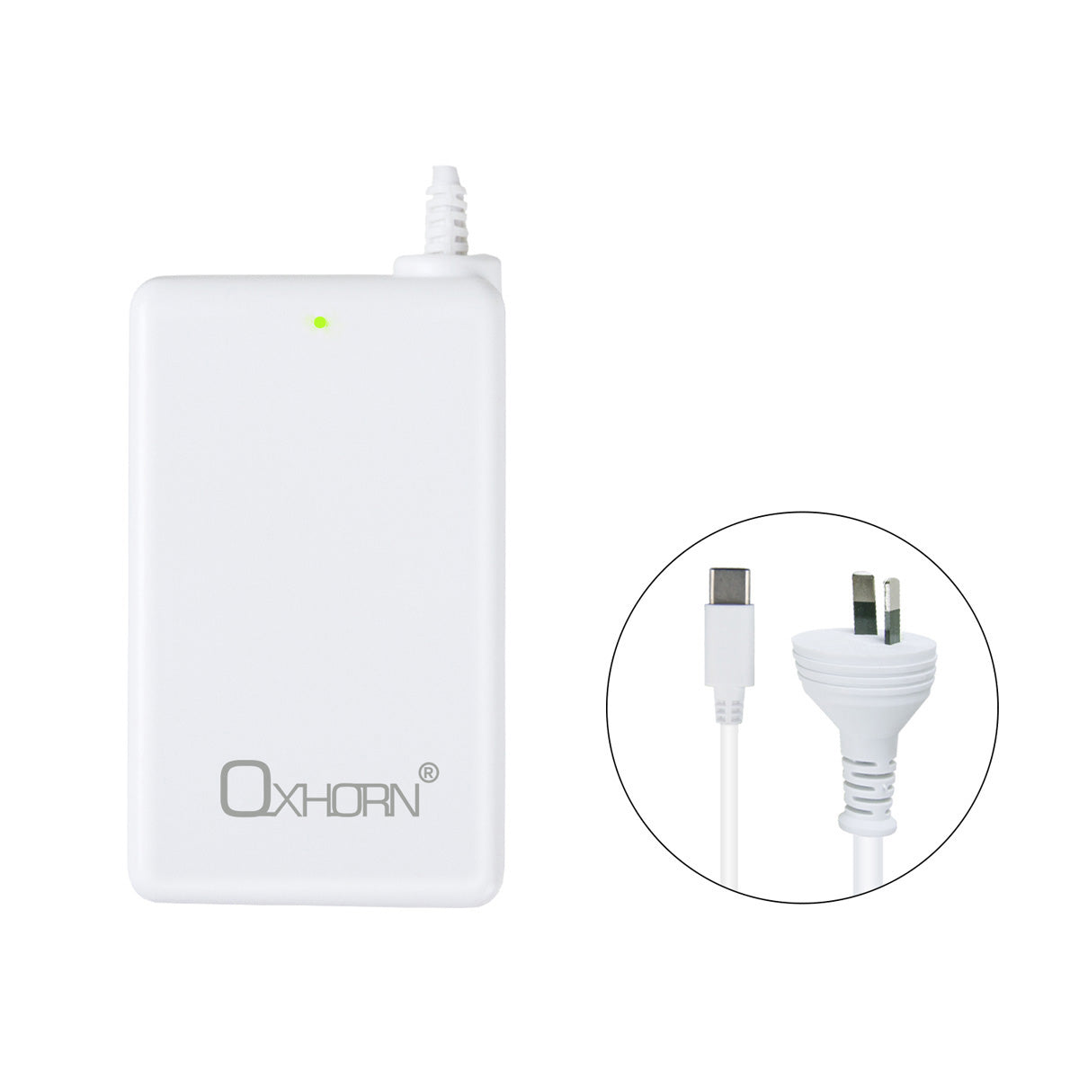 Oxhorn 65W AC Power Adapter USB-C Charger Power Delivery for Lenovo HP Dell Asus USB-C Laptop Tablet Mobile Built-in Power Supply Protection 2M Cable  NB-PD65W