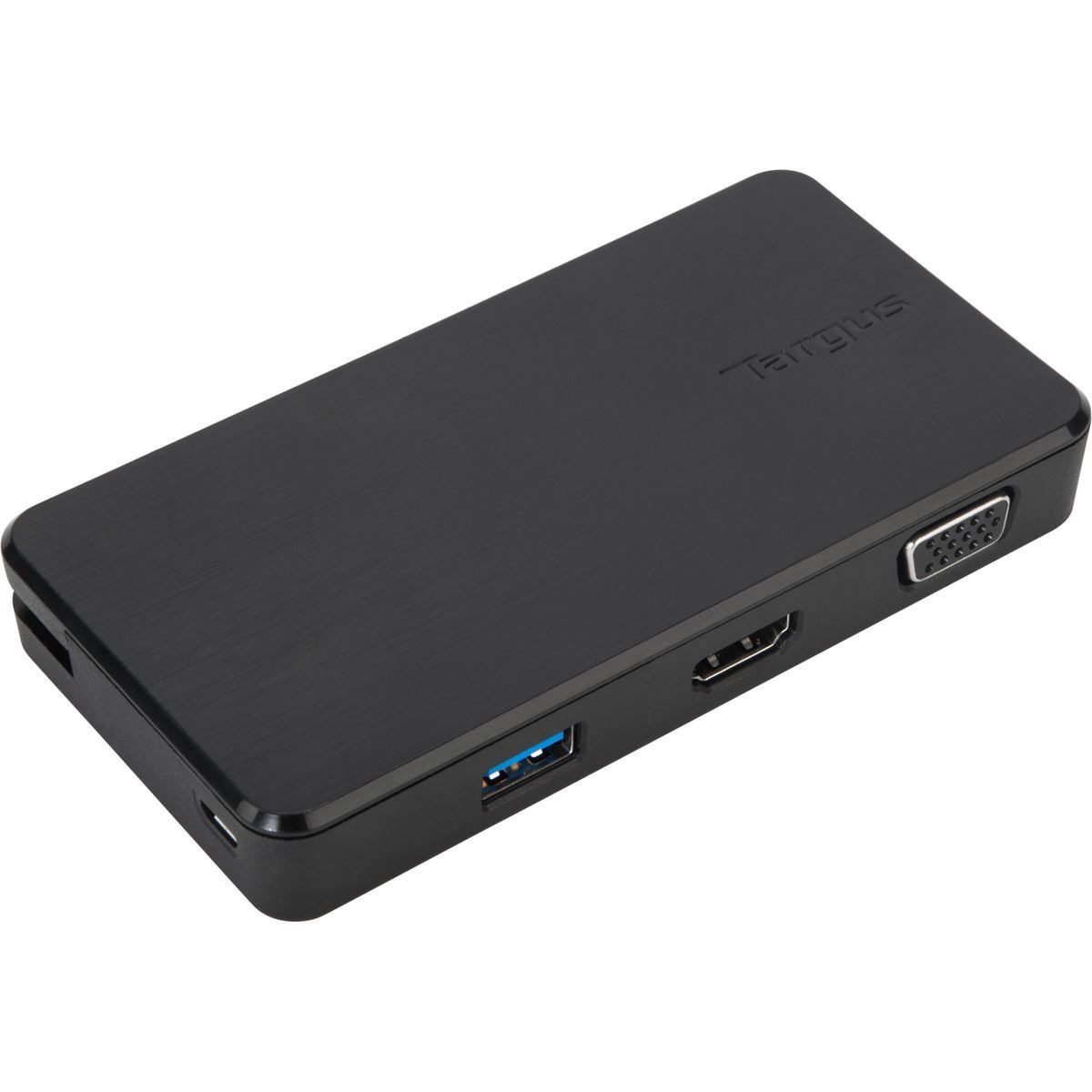 Targus USB 3.0 & USB-C Dual Travel Dock Connects 2 monitors, 1x HDMI 1x VGA, Supports Projectors and HDTVs, PCs, Macs, and Android Devices DSU100US