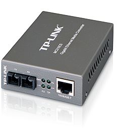 TP-Link MC210CS 1000Mbps RJ45 to 1000Mbps single-mode SC fiber Converter, Full-duplex, up to 15Km, switching power adapter, chassis TL-MC1400 rack-mou MC210CS