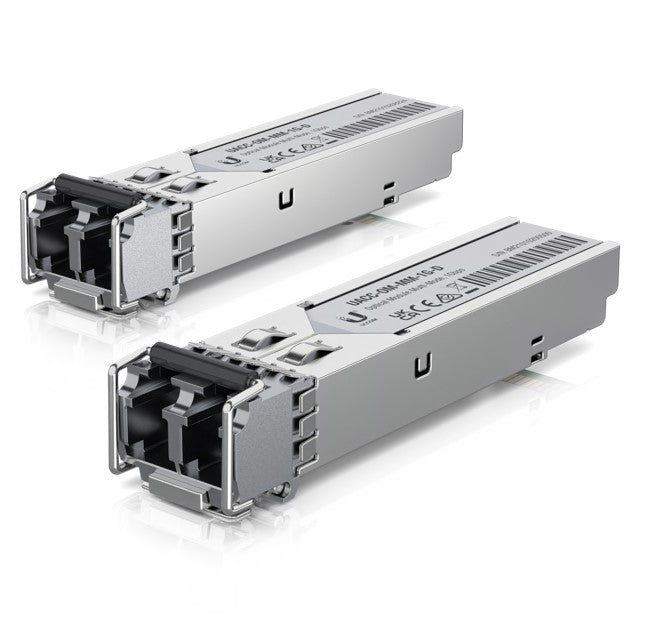 Ubiquiti UFiber SFP Multi-Mode Fiber Module, 2-Pack, 1.25 Gbps Throughput, 1.25 Gbps Throughput, Supports Connections Up to 550 m UACC-OM-MM-1G-D-2