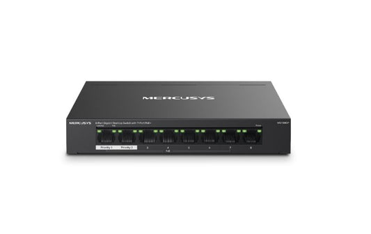 Mercusys MS108GP 8-Port Gigabit Desktop Switch with 7-Port PoE+, Up to 250 m MS108GP