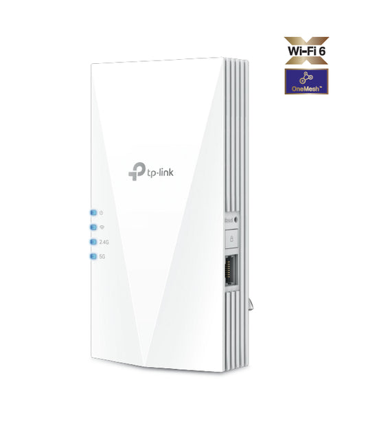 TP-Link RE500X AX1500 Wi-Fi Range Extender, WIFI6, OneMesh, Whole Home Coverage, AP Mode, Gigabit Ethernet Port RE500X