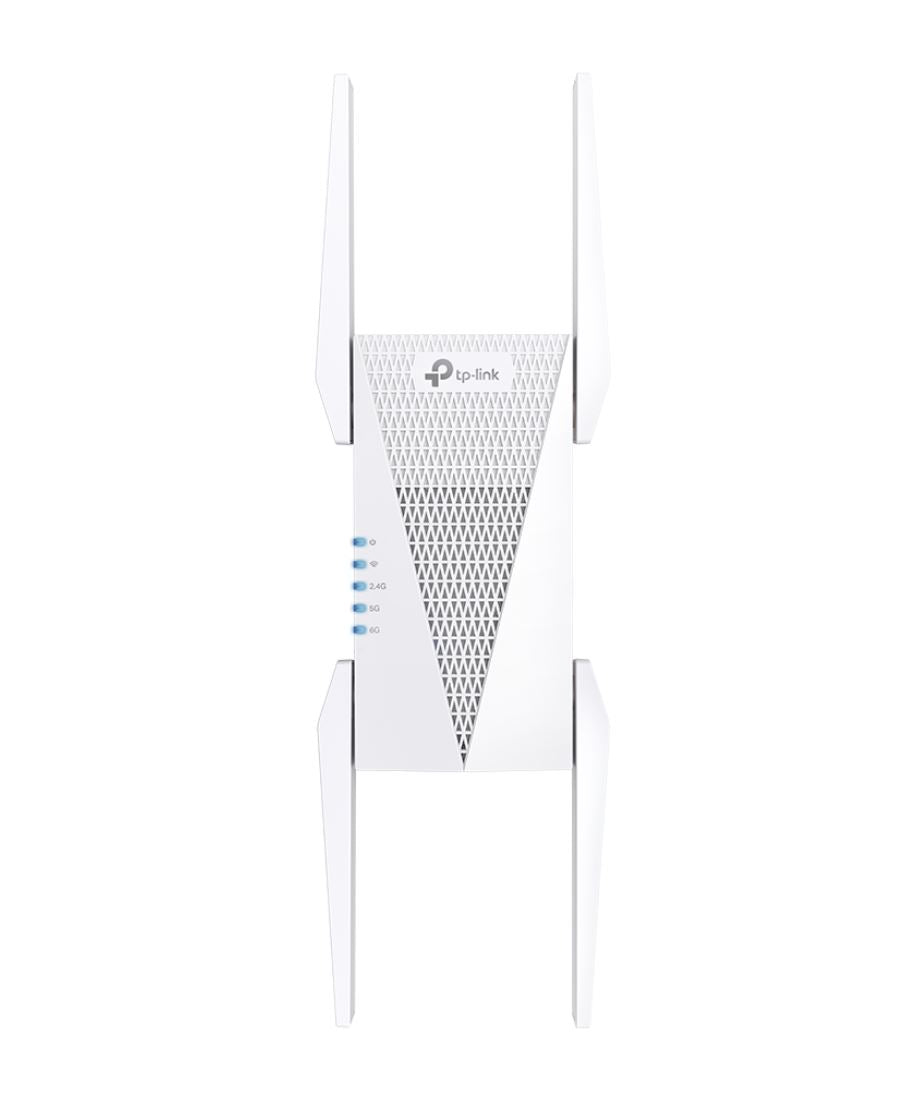 TP-Link RE815XE AXE5400 Mesh Wi-Fi 6E Range Extender 574Mbps @2.4 GHz, 2402Mbps @5 GHz, 1 Gigabit Ethernet Port, 4 External Antennas RE815XE