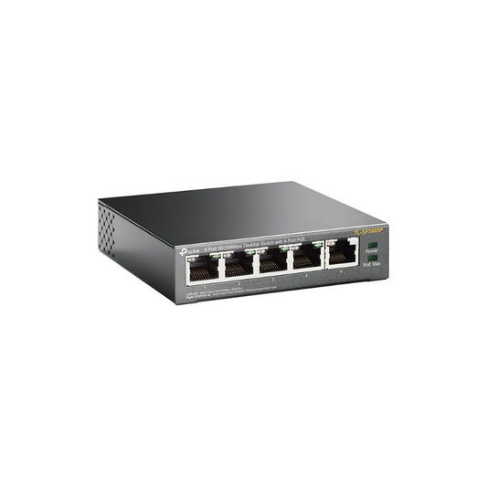 TP-Link TL-SF1005P 5-Port 10/100Mbps Desktop Switch with 4-Port PoE 67W IEEE 802.3af compliant 1Gbps Switching TL-SF1005P