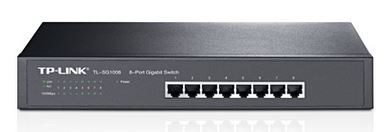 TP-Link TL-SG1008 8-Port Gigabit Unmanaged Switch 13' Desktop Rackmountable Steel Case Fanless Supports MAC address 802.1p/DSCP QoS TL-SG1008