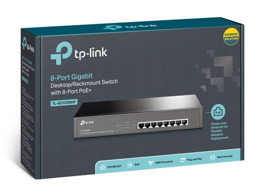 TP-Link TL-SG1008MP 8-Port Gigabit Desktop/Rackmount Switch with 8-Port PoE+ (Replacement model of TL-SG1008PE) TL-SG1008MP