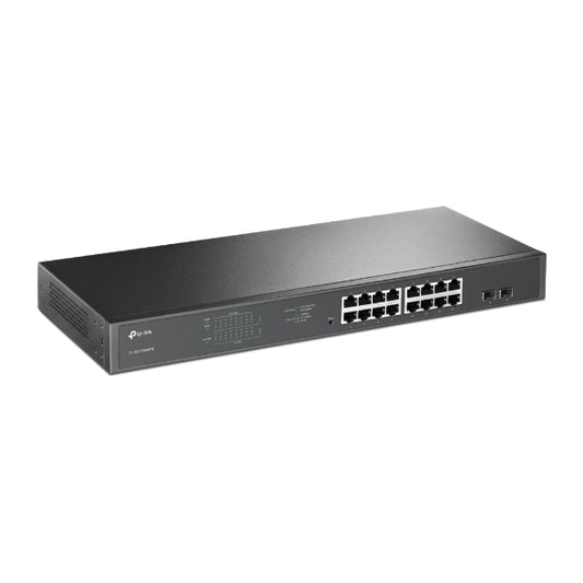 TP-Link TL-SG1218MPE 16-Port Gigabit PoE+ Easy Smart Switch, 16 Gigabit RJ45 Ports, 2 SFP Slots, 802.3at/af, 192W PoE Power, 1U 19-inch Rack-mountable TL-SG1218MPE
