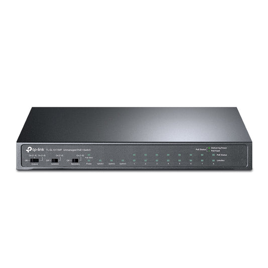 TP-Link TL-SL1311MP 8-Port 10/100Mbps + 3-Port Gigabit Desktop Switch with 8-Port PoE+, Extend Mode for 250m PoE Transmitting, Isolation Mode, PoE Aut TL-SL1311MP