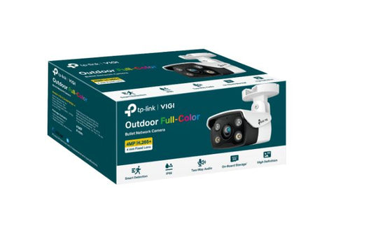 TP-Link VIGI 4MP C340(4mm) Outdoor Full-Colour Bullet Network Camera, 4mm Lens, Smart Detection, 3YW VIGI C340(4mm)
