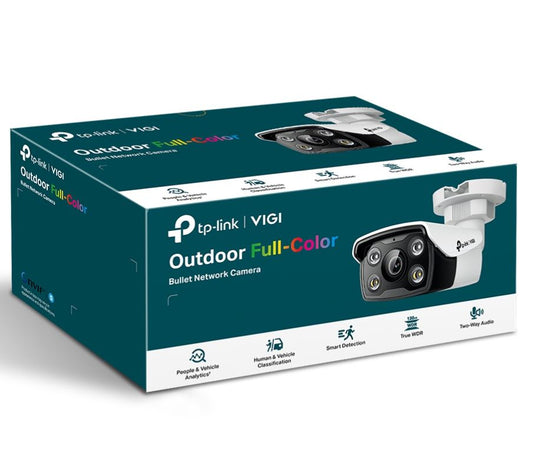 TP-Link VIGI 5MP C350(4mm) Full-Colour Bullet Network Camera, 4mm Lens, Two-Way Audio, Smart Detection, 3YW VIGI C350(4mm)