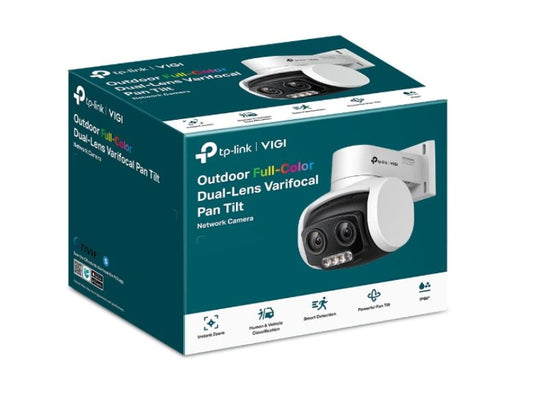 TP-Link VIGI 4MP C540V Outdoor Full-Color Dual-Lens Varifocal Pan Tilt Network Camera, Two-Way Audio, Smart Detection 3YW VIGI C540V