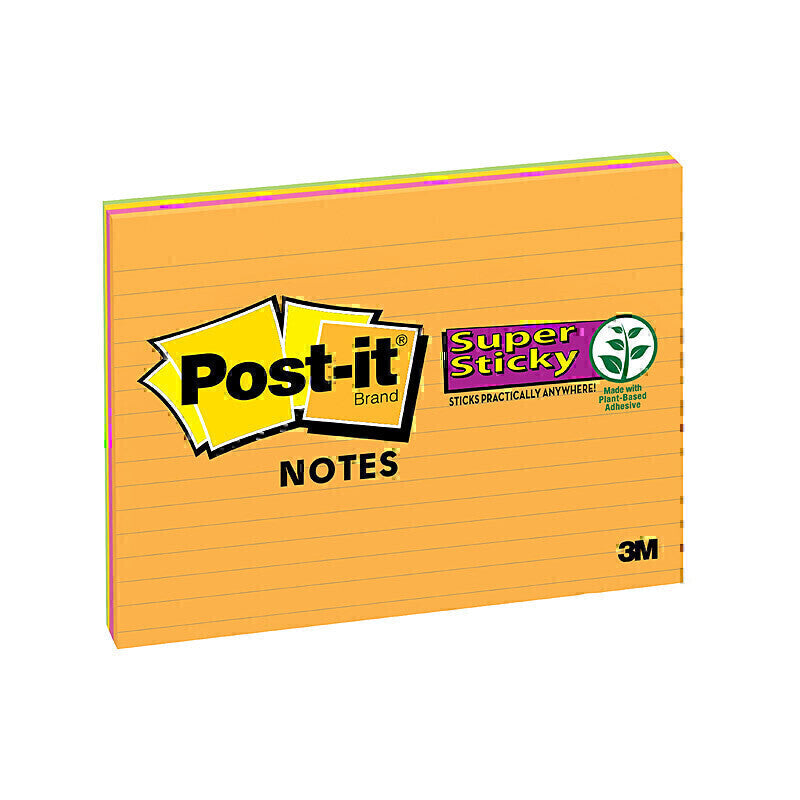 Post-It Lined Super Sticky Notes Rio De Janeiro 203 x 152mm 4-Pack - 7 ...