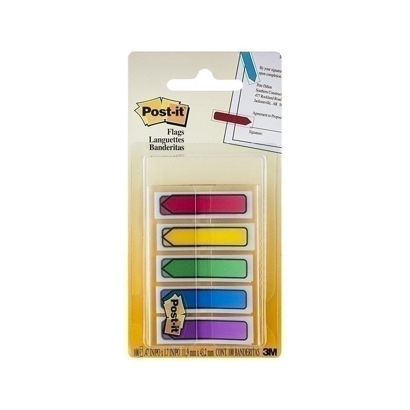 Post-It Arrow Flags Primary Colours 12 x 45mm 5-Pack - Box of 6  - 7000127080