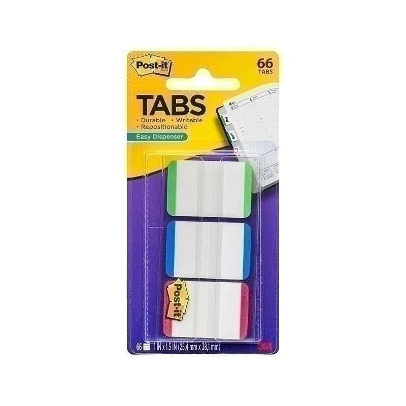 Post-It Filing Tabs Red Green Blue 25 x 38mm 3-Pack - Box of 6  - 7010291696