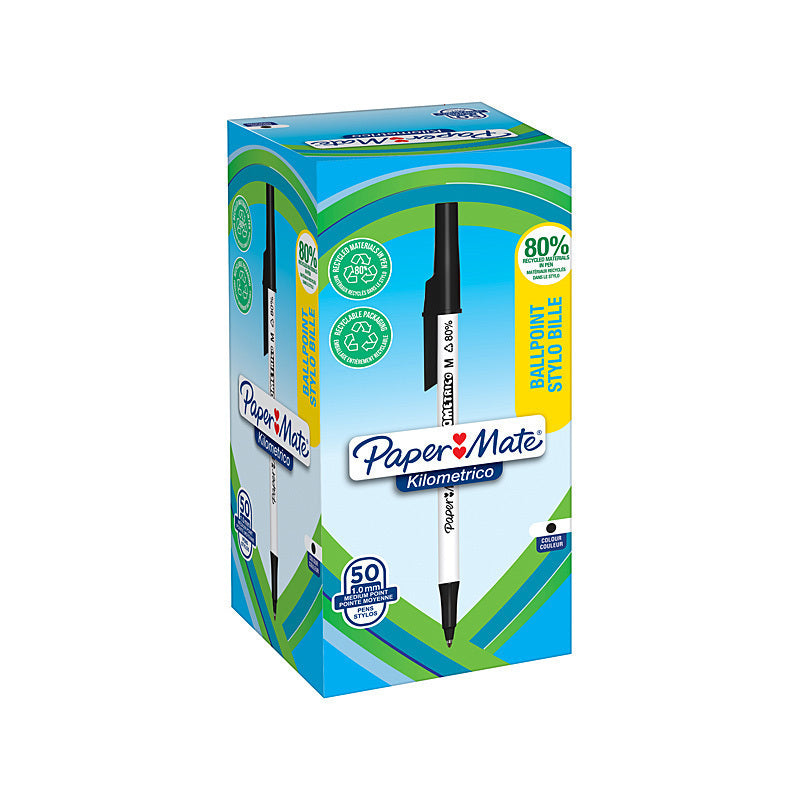 Vtech Paper Paper Mate Kilometrico BP Black Box of 50 - 2187701 – VTech Industries
