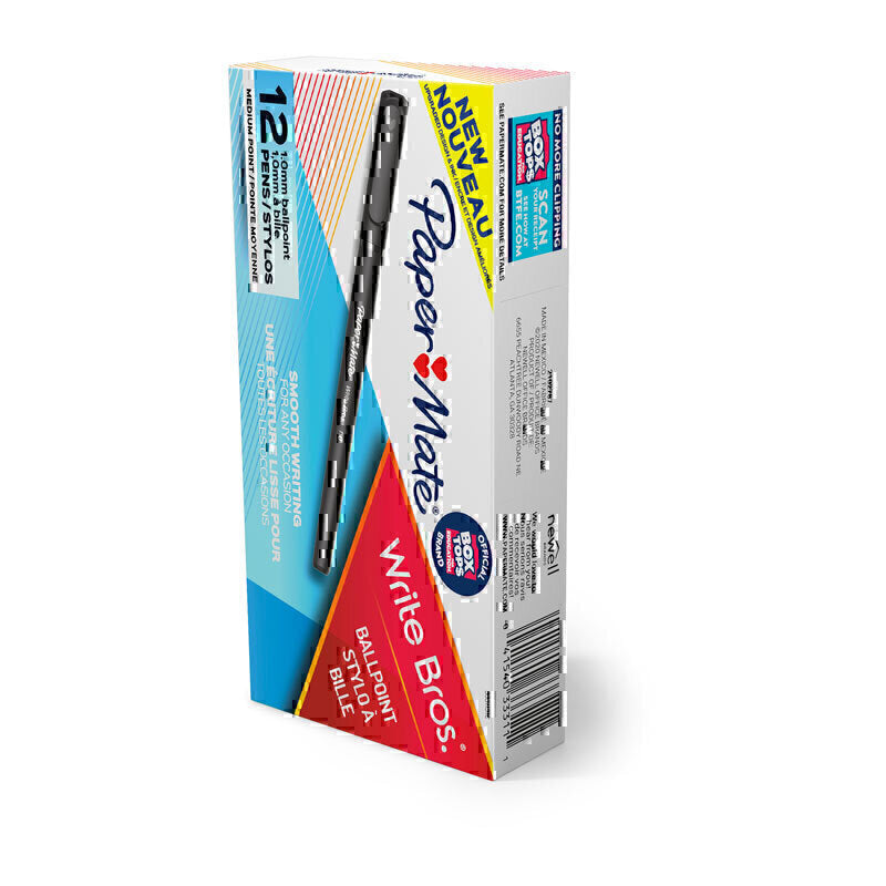 Vtech Paper Paper Mate WriteBros 1.0mm BP Black Pk12 - 3331131C – VTech Industries