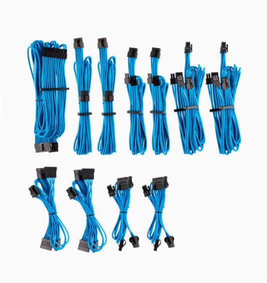For Corsair PSU - BLUE Premium Individually Sleeved DC Cable Pro Kit, Type 4 (Generation 4) CP-8920225