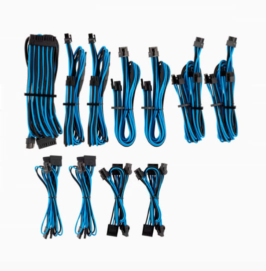 For Corsair PSU - BLUE/BLACK Premium Individually Sleeved DC Cable Pro Kit, Type 4 (Generation 4) CP-8920228