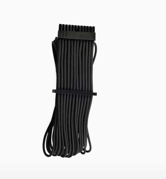 For Corsair PSU - BLACK Premium Individually Sleeved ATX 24-Pin Cable Type 4 Gen 4 - Black CP-8920229
