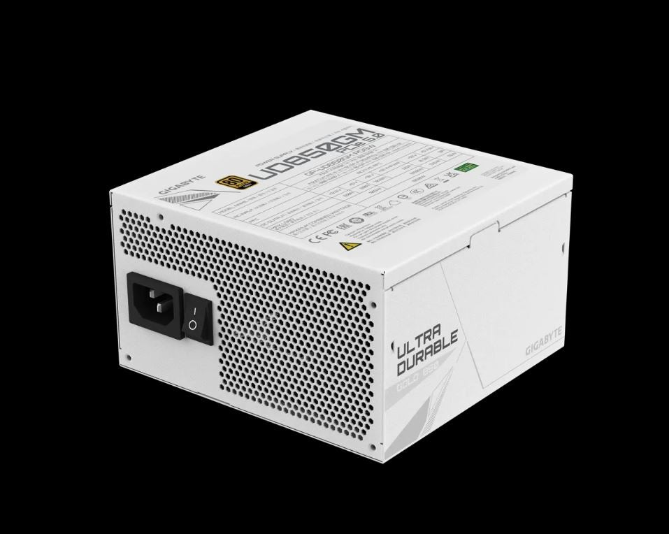 Gigabyte UD850GM PG5 850W ICE ATX PSU Power Supply 80 PLUS GOLD Fan Type 120mm Hydraulic Bearing(HYB)fan >100,000 hours GP-UD850GM PG5 ICE