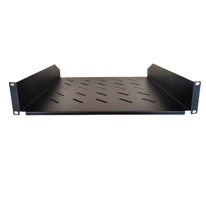 LDR Cantilever 2U Shelf, 452mm Depth, Ideal for 19' 1000mm Deep Cabinets - Black Metal Construction WB-CA-17-100