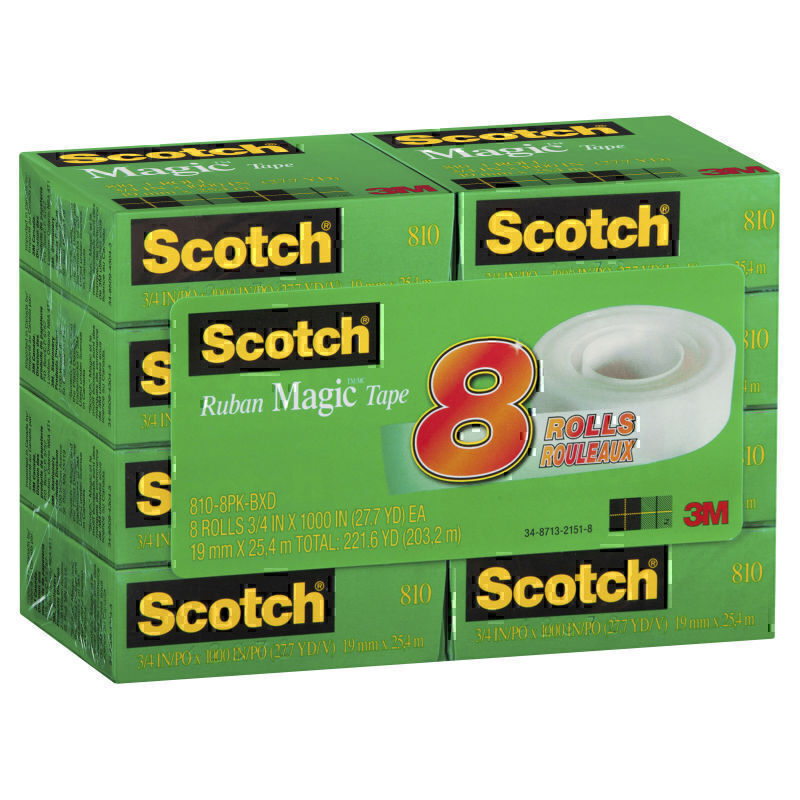 Sctch Tpe 810-8PK-Box of D 19mm Pk8  - 7100036331