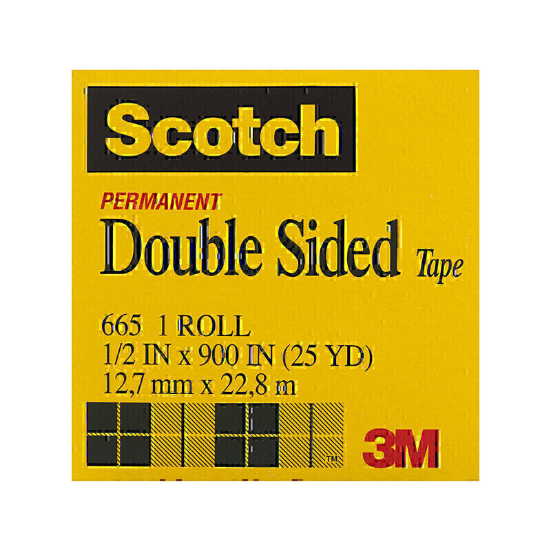 Scotch D-S Tape 665 12mm Box of 12  - 7000050055