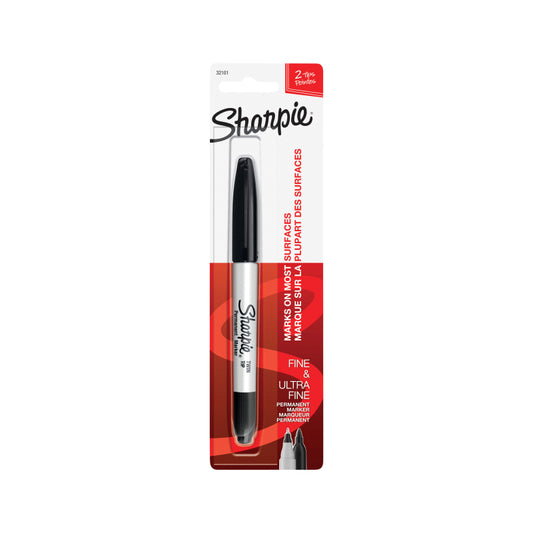 Sharpie Marker TwinTip Black Box of 6  - 32101PP