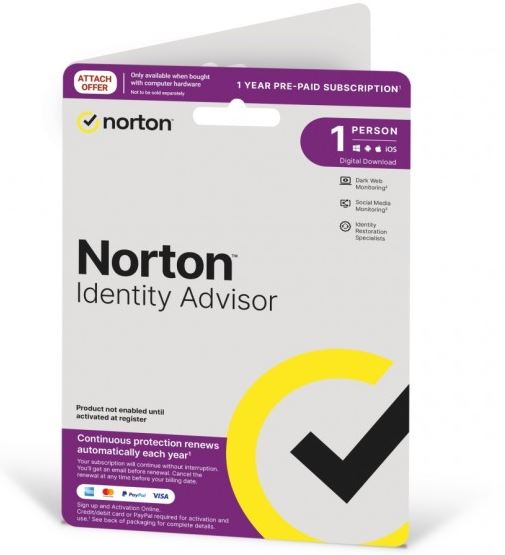 Norton Identity Advisor Plus 1 User 12 months Digital Key 21432802